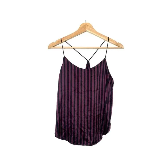Victoria's Secret Sexy Sleepwear Soft Satin Cami Tank Pajama Top XS- Striped - Picture 2 of 7